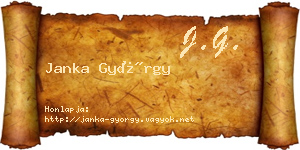 Janka György névjegykártya