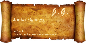 Janka György névjegykártya